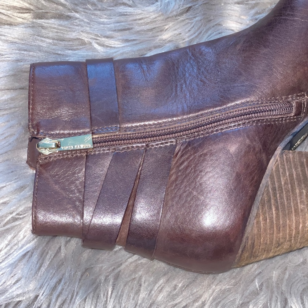 Vince Camuto Harriet Soft Leather Stacked Ankle Heeled Boot Size 8.5 - Picture 7 of 13